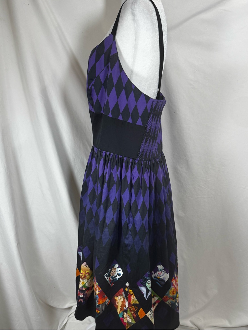 NWTDisney Parks sleeveless fit flair midi dress featuring Disney Villains 2X - Picture 7 of 11